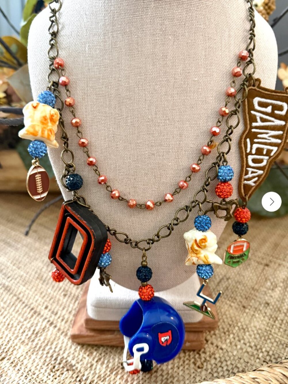 Broncos Game Day Charm Necklace